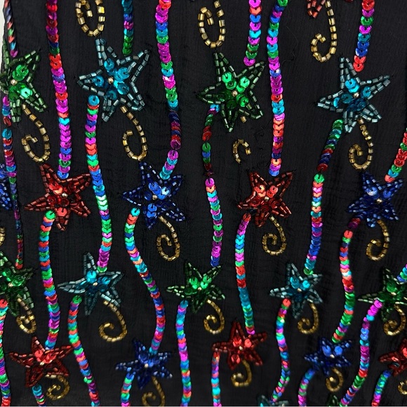 Vintage Beaded Sequin Star Top M - Picture 6 of 11